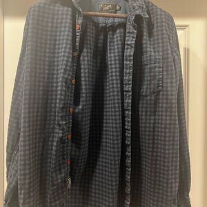 Blue/Gray Checkered Flannel Shirt